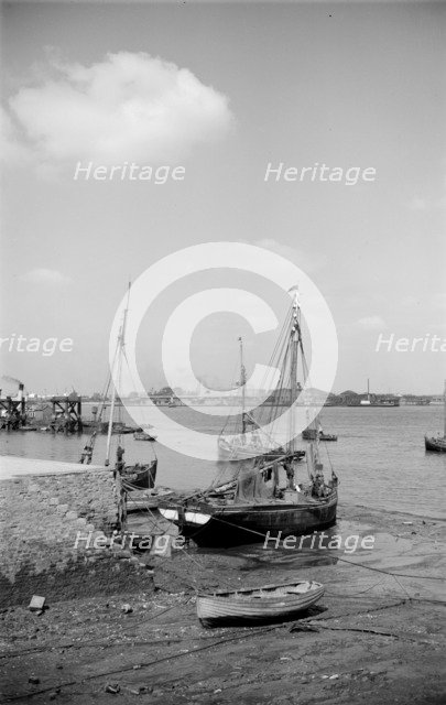 Fishing boats moored at Gravesend, Kent, c1945-c1965. Artist: SW Rawlings