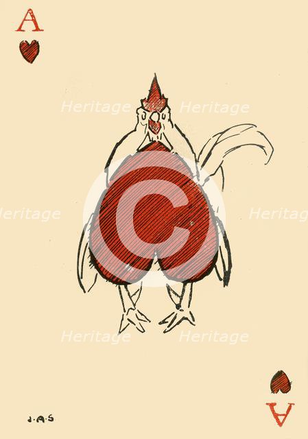 "The corpulent Chanticleer," from the ace of hearts', 1910. Creator: James Affieck Shepherd.