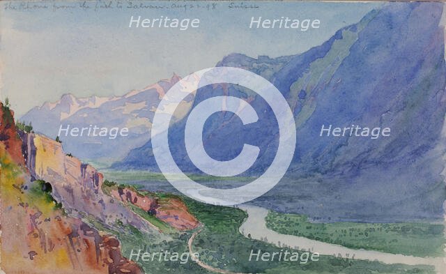 The Rhone from the Path to Salvari (Switzerland), 1898. Creator: George Elbert Burr.