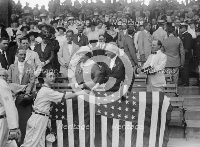 Baseball, Congressional - President And Mrs. Wilson, 1917. Creator: Harris & Ewing.