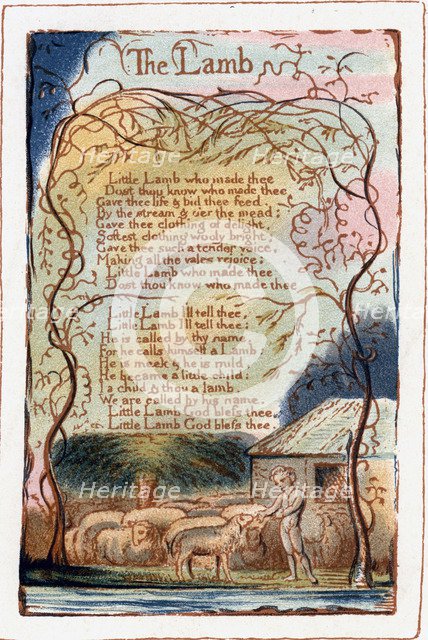 'The Lamb, illustration from 'Songs of Innocence and of Experience'. c1770-1820. Artist: William Blake