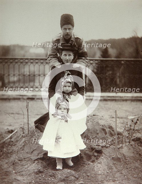 Members of the family of Duke Fyodor Uvarov at their country estate, Porechye, Russia, 1880s. Artist: Unknown