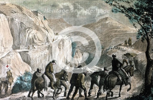 Third Carlist War (1872 - 1876), the Red Cross leads to Pamplona, through the mountains of Navarr…