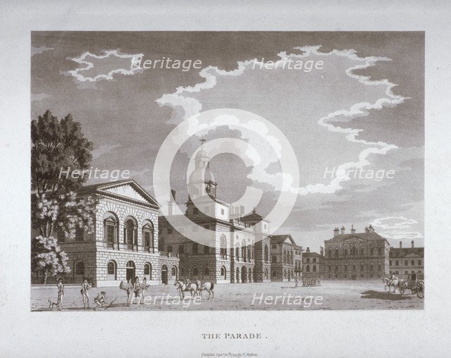 View of the parade at Horse Guards, Westminster, London, 1794.                                       Artist: Anon