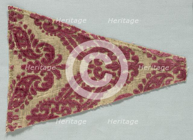 Velvet Fragment, 1650-1699. Creator: Unknown.