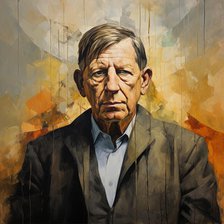 AI IMAGE - Portrait of W H Auden, c1970s, (2023). Creator: Heritage Images.