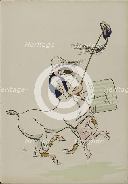 Coco and Boy Capel. From the album Tangoville-sur-mer, 1913. Creator: Sem, (Georges Goursat) (1863-1934).