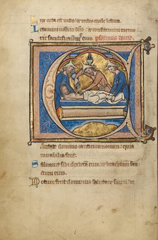 Initial C: The Entombment; Psalter, mid-1200s. Creator: Unknown.