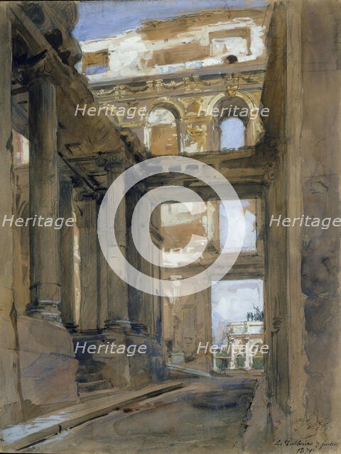 Ruins of the Tuileries Palace, 19th century. Creator: Isidore Pils.