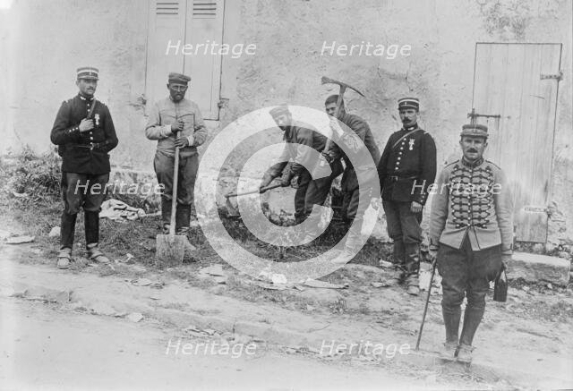 German prisoners at work, near Villeroy, 1914. Creator: Bain News Service.