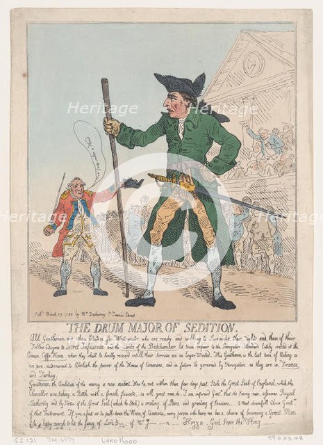 The Drum Major of Sedition, March 29, 1784., March 29, 1784. Creator: Thomas Rowlandson.