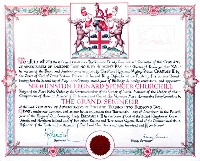 Certificate of the Hudson's Bay Company, 1955. Creator: Arthur Charles Kirby Ware.