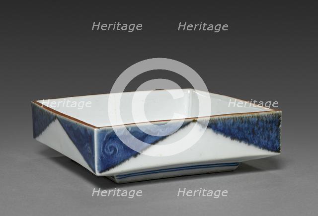 Square Dish with Rock and Tree Design: Arita Ware, 1700s. Creator: Unknown.