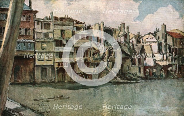 ''La Meuse a Verdun', 1916 (1924) Creator: Francois Flameng.