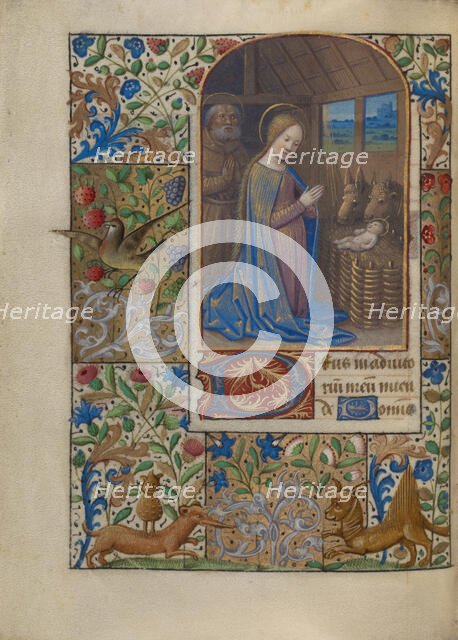 The Nativity; Book of Hours, about 1480-1490. Creator: Jean Bourdichon.