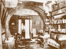 Interior of the study in the villa "Black Swan" of Nikolai Pavlovich Ryabushinsky, 1910s.