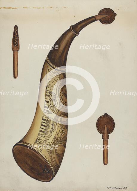 Powder Horn, 1937. Creator: William McAuley.