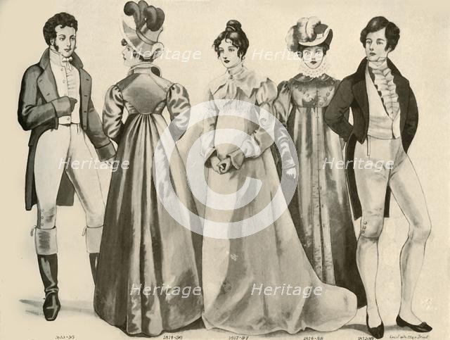 'Clothing from 1812-1828', 1907, (1937). Creator: Cecil W Trout.