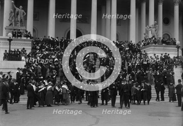 Pacifists On Capitol Steps, 1917. Creator: Harris & Ewing.