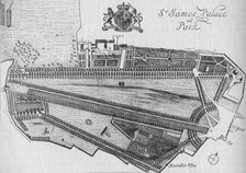 Plan of St James's Palace and Park in the time of Charles II, c1700 (1878). Artist: Unknown.