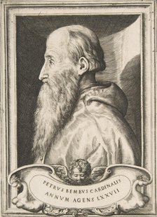 Portrait of Cardinal Pietro Bembo facing left, 1572. Creator: Giulio Bonasone.