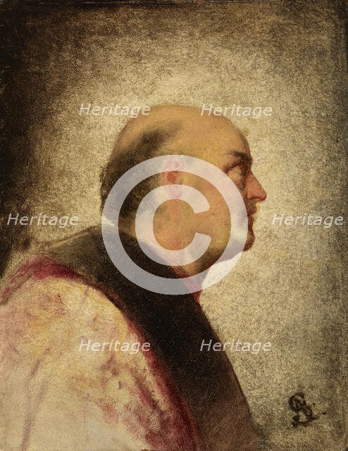 Venetian Dignitary-Copy of a fragment of the painting "The Fisherman Presenting the Ring..., 1864. Creator: Artur Grottger.