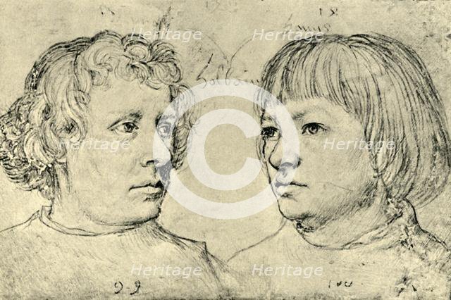 'Ambrosius and Hans, the artist's sons', 1511, (1943).  Creator: Hans Holbein the Elder.