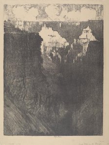 Sunset Cities in the Canyon, 1912. Creator: Joseph Pennell.