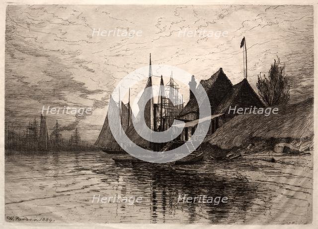 Evening, New York Harbor, 1884. Creator: Henry Farrer (American, 1843-1903).