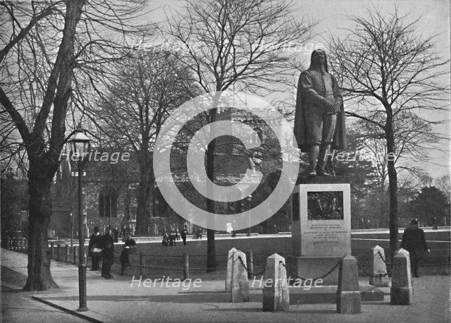 'Bedford: St. Peter's Church and the Bunyan Statue', c1896. Artist: Poulton & Co.