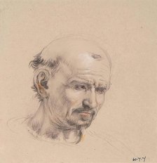 Head of a Bald Man - Study for Lord Patrick Lindsay of the Byres and Lord William Ruthven..., c1824. Creator: William Allan.