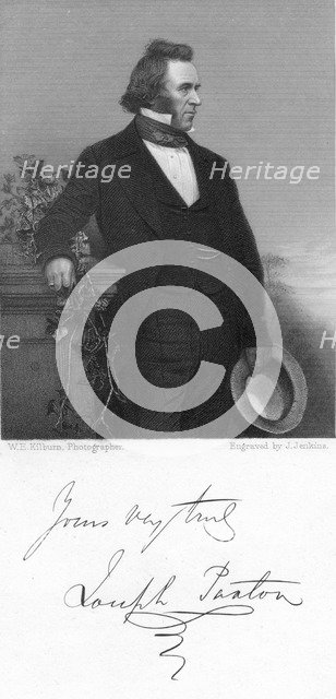 Joseph Paxton, English gardener and architect, 1853. Artist: J Jenkins