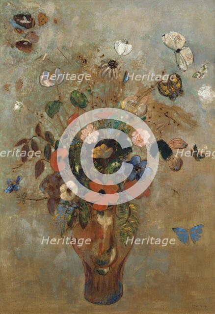 Still Life with Flowers, 1905. Creator: Odilon Redon.