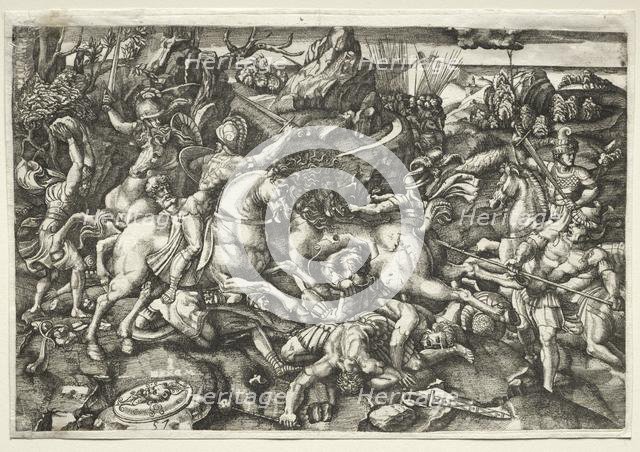 Combat between horsemen, 1523. Creator: Hieronymous Hopfer (German).