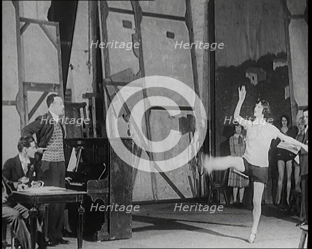 A Female Civilian Performing a Dance Routine With Lots of High Kicks and the a Handstand..., 1920s. Creator: British Pathe Ltd.