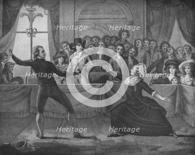 'Fencing Match Between Mademoiselle La Chevaliere D'Eon De Beaumont and Monsieur De Saint George, 17 Artist: Victor Marie Picot.