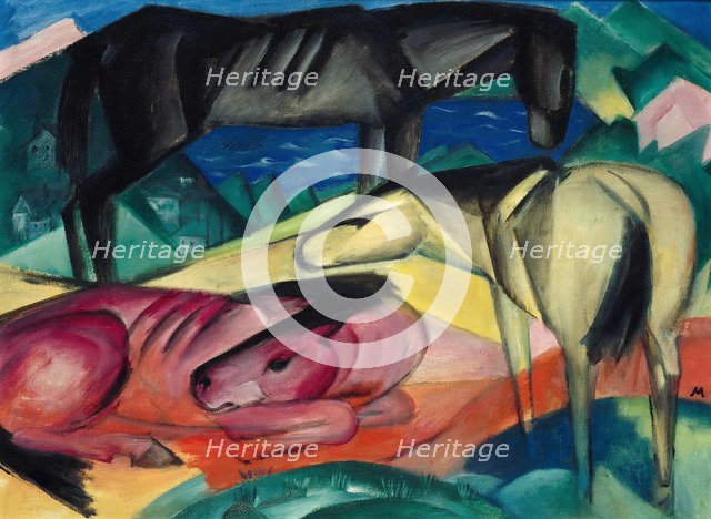 Three horses II, 1913. Creator: Marc, Franz (1880-1916).