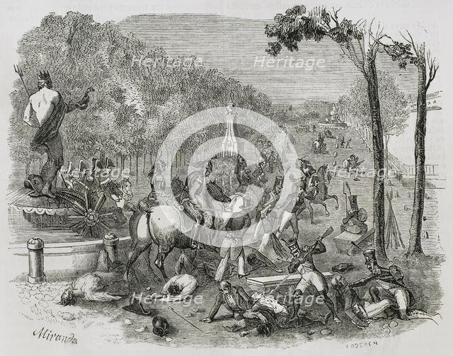 Repression by French troops after the Dos de Mayo Uprising, Madrid, Spain, 1808, (1853). Creator: Miranda.