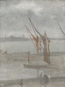 Grey and Silver: Chelsea Wharf, c. 1864/1868. Creator: James Abbott McNeill Whistler.