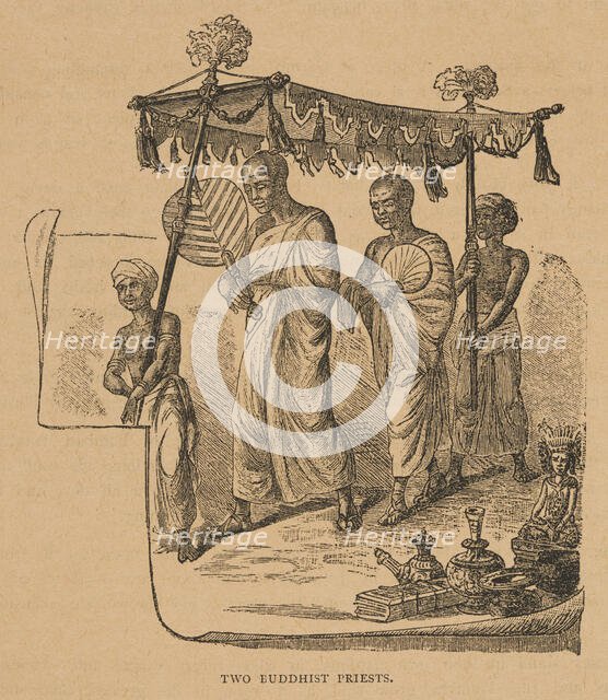 Two Buddhist Priests from "Hagenbeck's World Renowned Ceylonese Exhibition", 1886. Creator: Unknown.