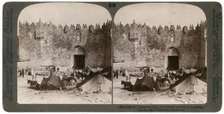 The Damascus gate, the nothern entrance to Jerusalem, Palestine, 1896.Artist: Underwood & Underwood