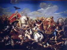 Battle of Arbela between Alexander the Great, king of Macedonia (356-323 B.C. and Darius king of …