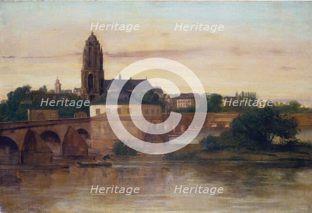 View of Frankfurt with the Old Bridge from Sachsenhausen, 1858. Creator: Gustave Courbet.