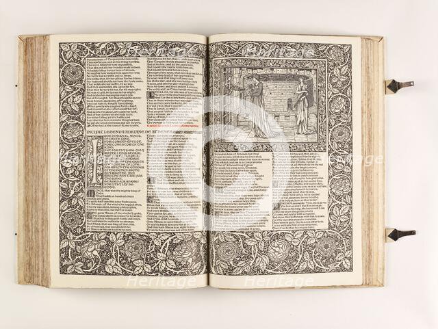 The Kelmscott Chaucer - The Works of Geoffrey Chaucer Now Newly Imprinted, 1896. Creator: Sir Edward Coley Burne-Jones.