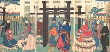 Foreign Business Establishment in Yokohama , 1861. Creator: Sadahide Utagawa.