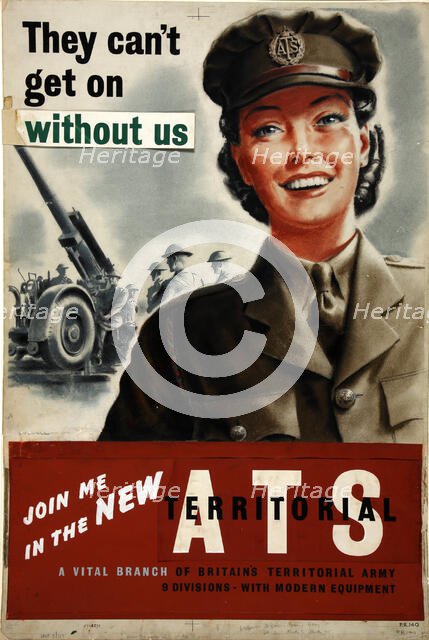 Forces Recruitment - 'Join Me In The New ATS', World War II poster, c1939-c1945. Creator: Unknown.