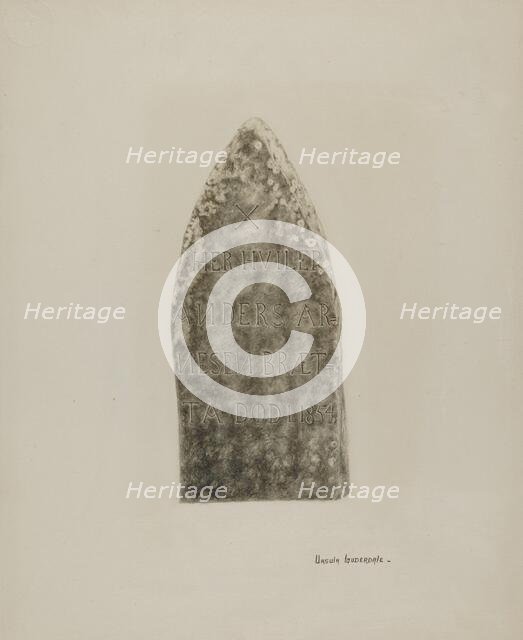 Tombstone, c. 1941. Creator: Ursula Lauderdale.