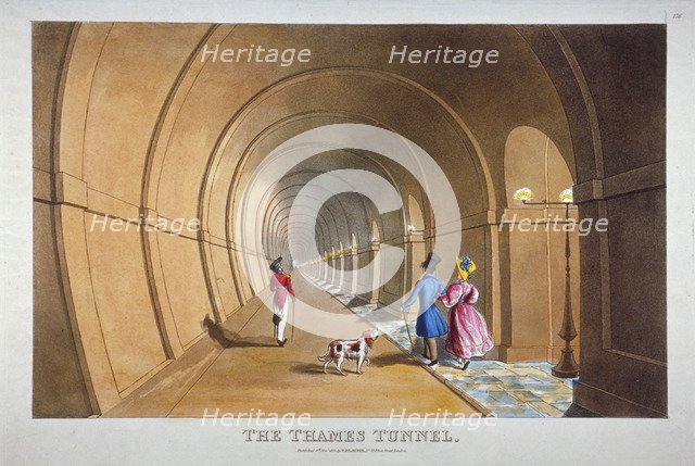 Interior view of the Thames Tunnel, London, 1830. Artist: Anon