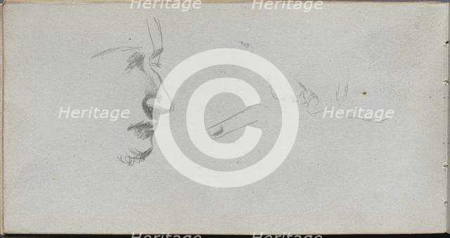 Sketchbook, page 80: Study of Faces. Creator: Ernest Meissonier (French, 1815-1891).