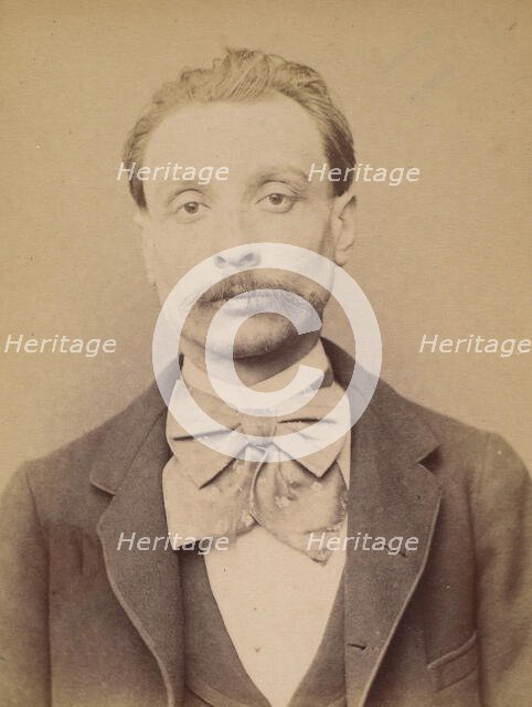 Mauroy. Alfred, édouard. 34 ans, né à Paris VIIe. Dessinateur. Anarchiste. 26/2/94., 1894. Creator: Alphonse Bertillon.